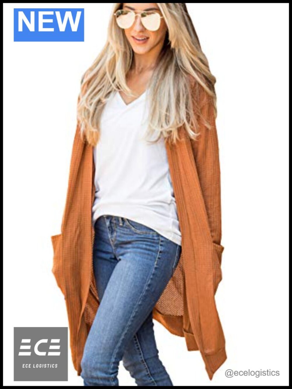 Women's Long Sleeve Open Front Knit Cardigan Sweater with Pockets